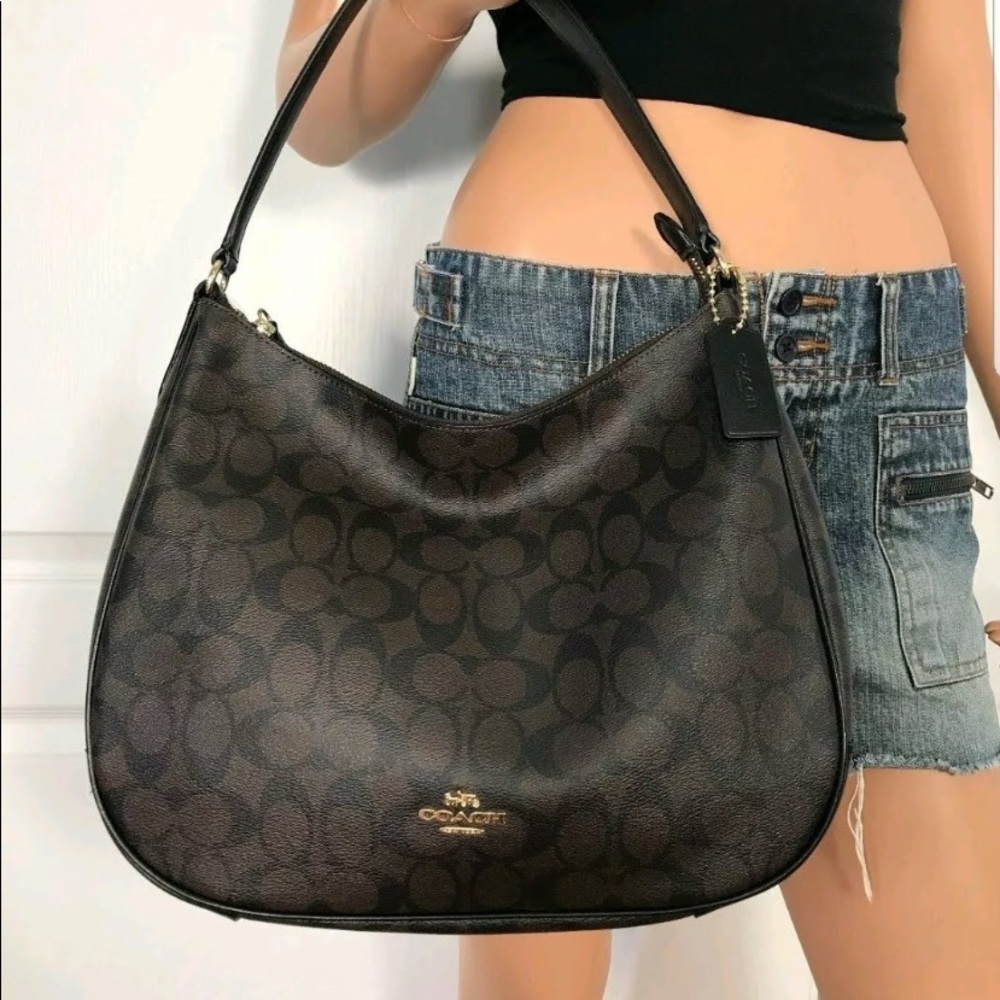 Signature black and brown coach bag